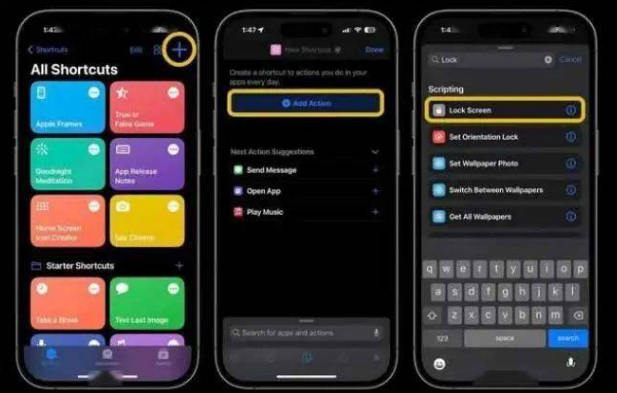 龙江镇苹果14锁屏维修店分享iPhone14升级iOS16.4后如何创建锁屏快捷方式 
