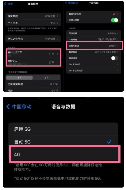 龙江镇苹果手机维修分享iPhone14如何切换4G/5G? iPhone14 5G网络切换方法 