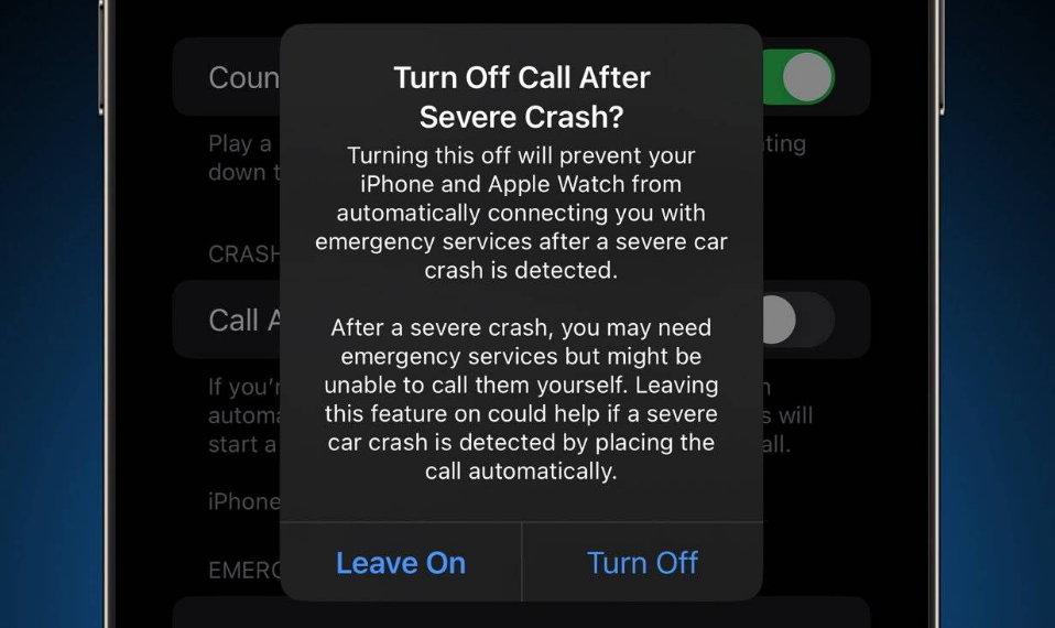龙江镇苹果14维修分享 iPhone 14 和 Apple Watch 上关闭崩溃检测 